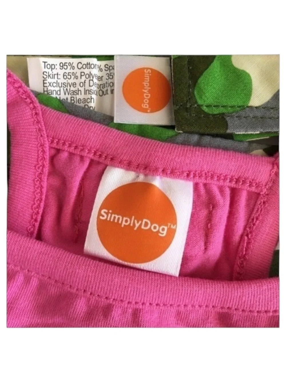 NWT SimplyDog 2pc Camo Skirt & Peace Top Dog Outfit Size S